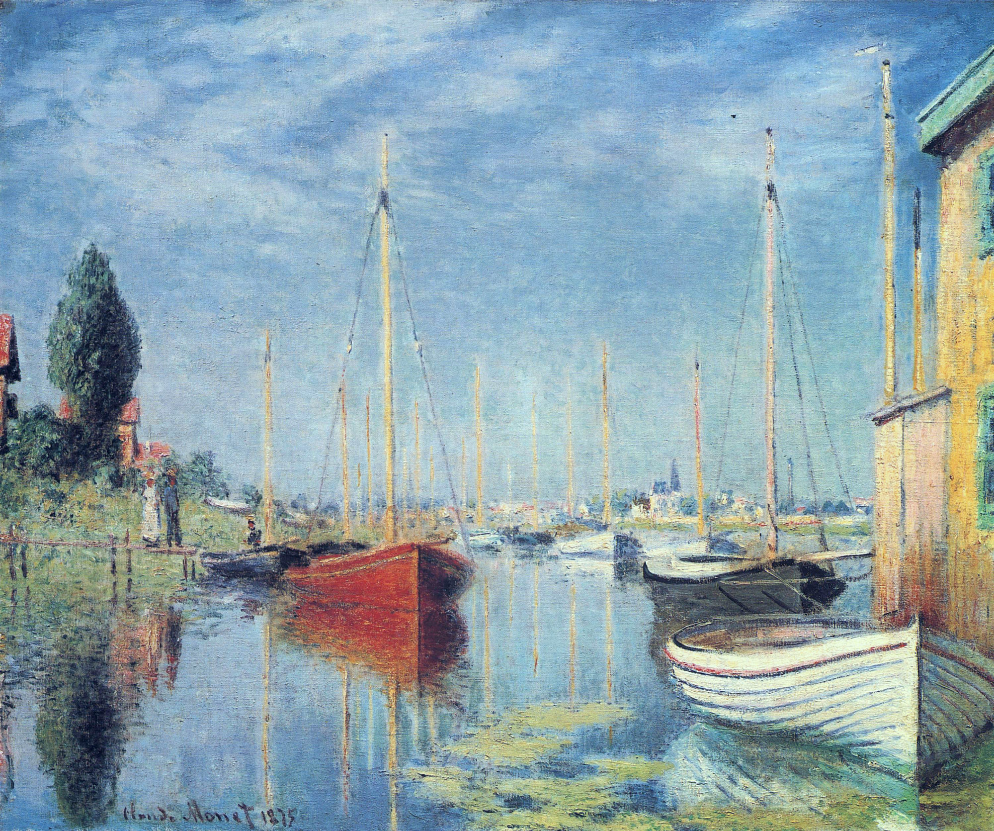 Клод Моне картина Аржантёй, яхты 1875г